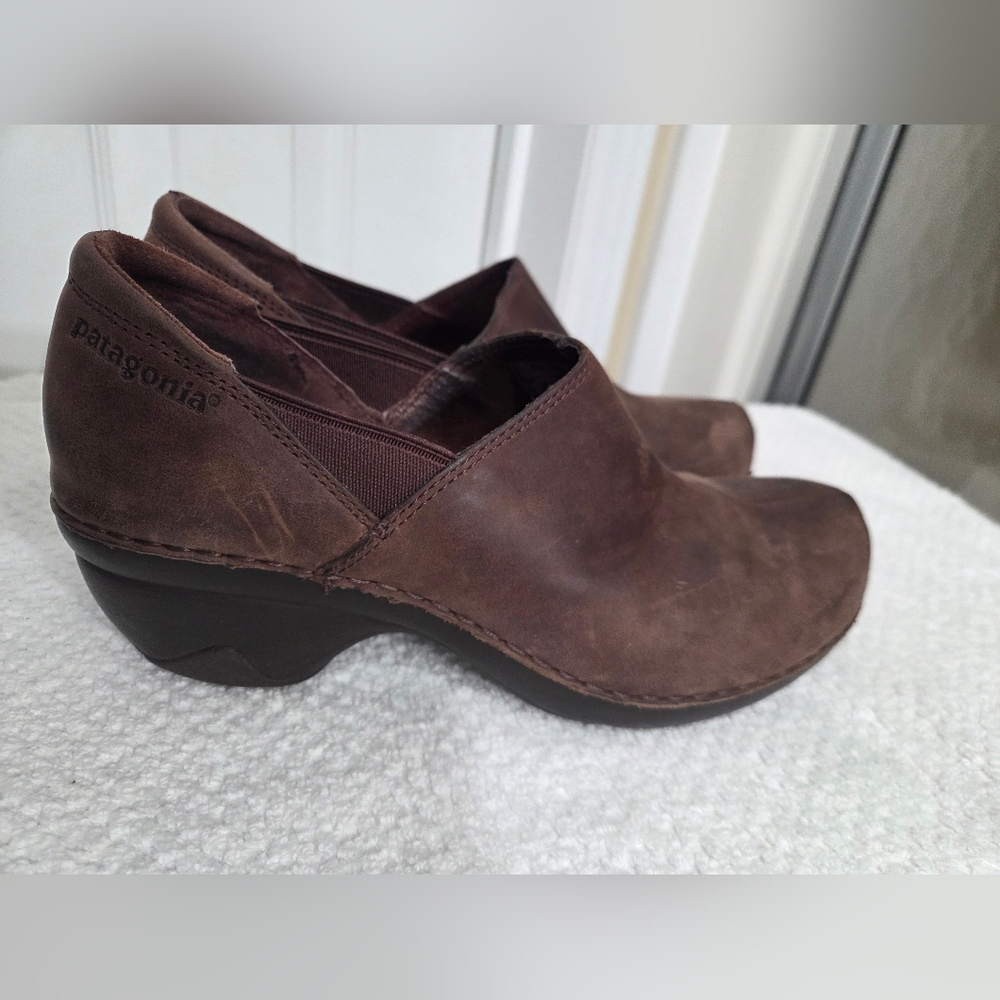 Patagonia Better Clog Brown Leather Comfort Shoes Size 7.5